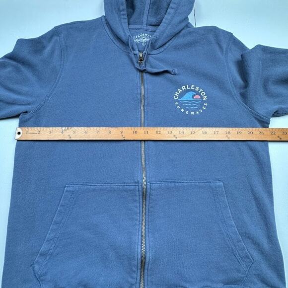 Faherty Sweatshirt Mens Large Faded Navy Charleston Full Zip Hoodie Terry Comfy - Picture 11 of 13